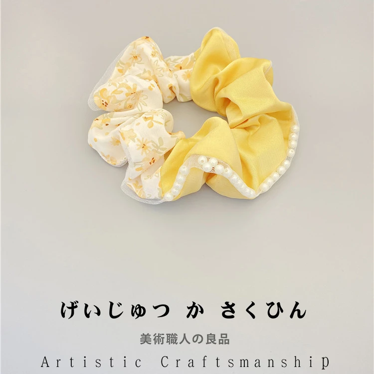 碎花大肠圈小仙女清新发圈发绳网红高级感头绳丸子头夏季不伤发圈