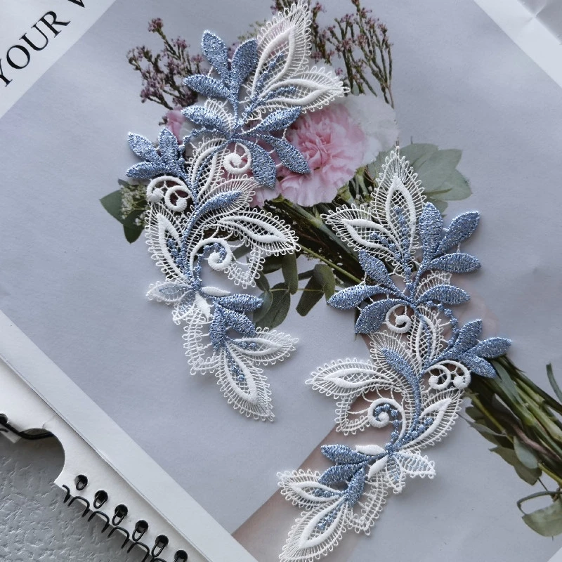 2个 蕾丝刺绣花朵 没有背胶需要手缝 羽绒服补丁贴