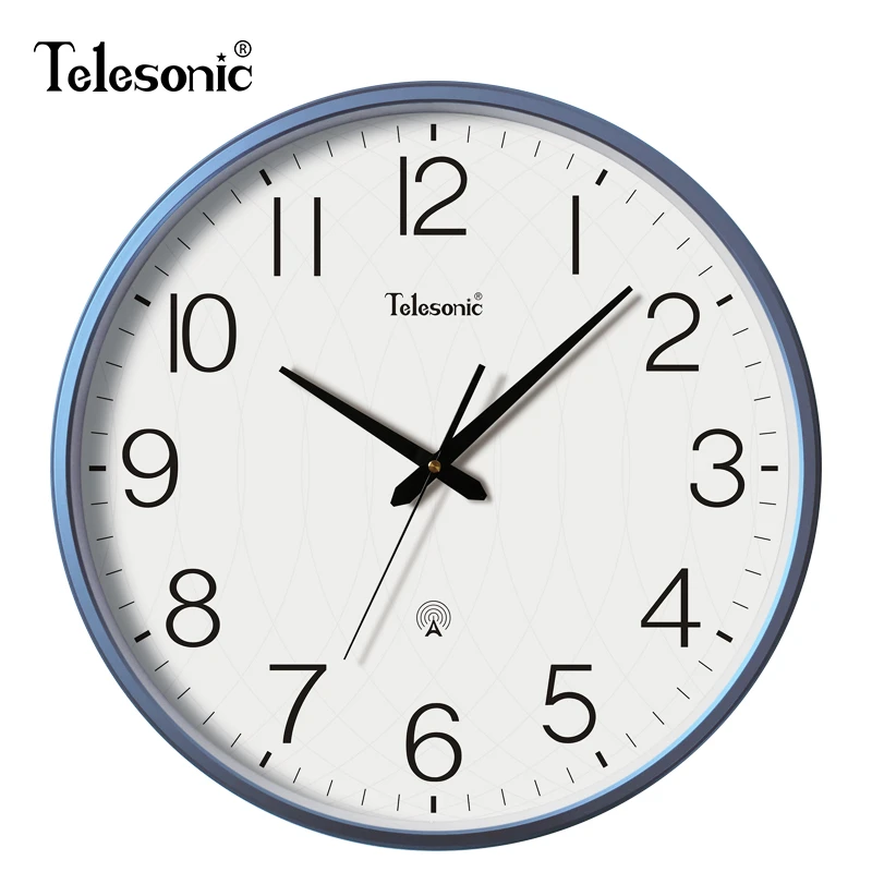 TELESONIC/天王星电波钟表挂钟客厅家用时尚时钟挂墙大气静音挂表