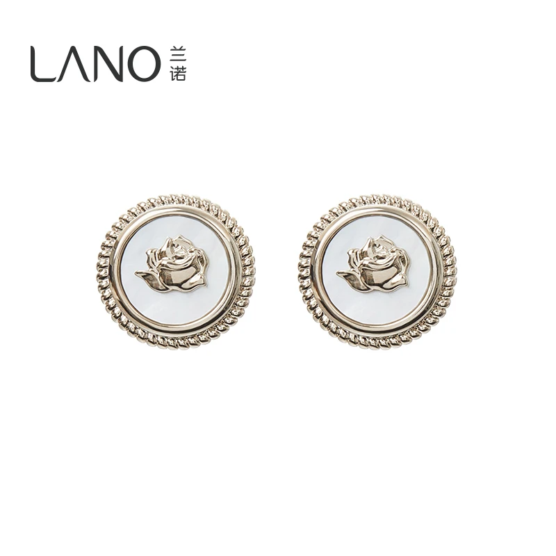 兰诺 铜合金耳饰 法式复古玫瑰耳钉精致气质轻奢经典百搭耳饰