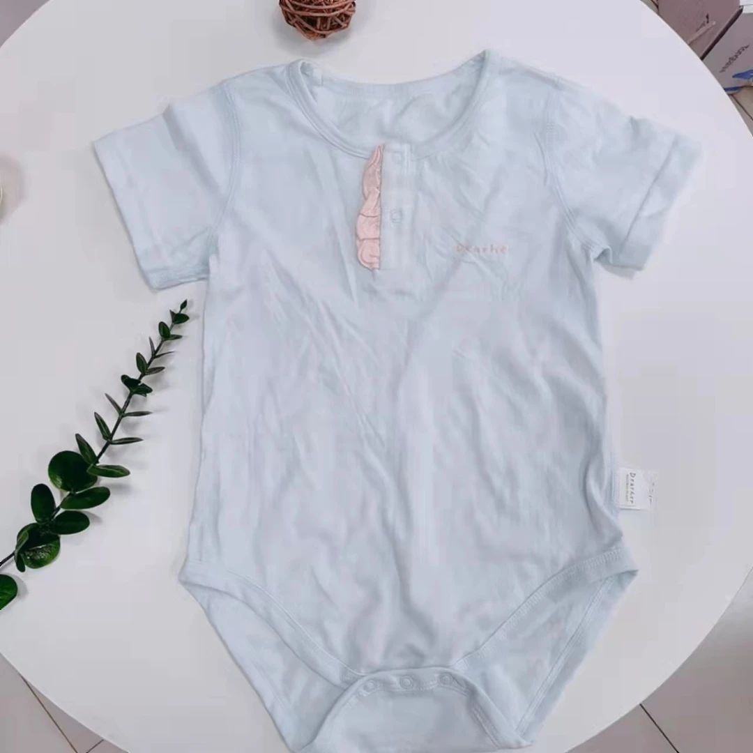 蒂孩儿剪标短袖包屁衣夏季薄款连体衣三角哈衣  （瑕疵款介意勿拍）