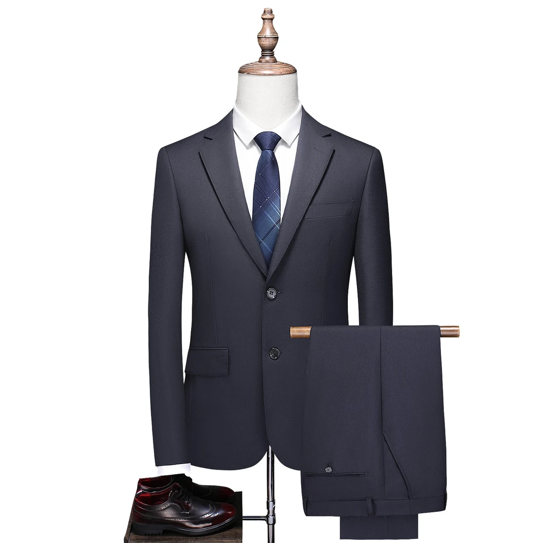 西装羊毛男士西服套装韩版两件套上衣+裤子商务休闲装外套HY8088