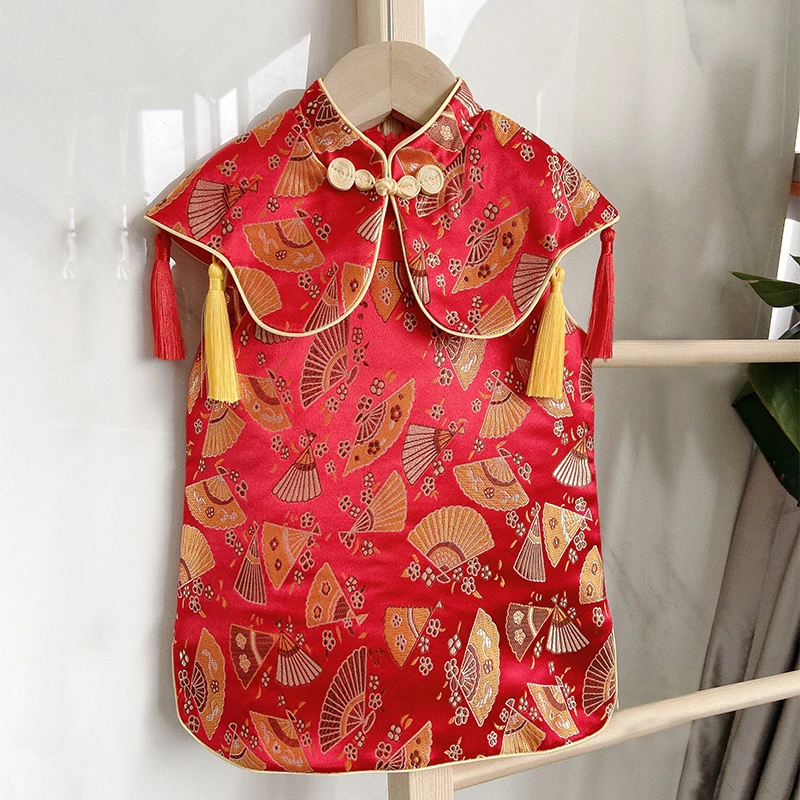 女童秋装宝宝周岁礼服过年拜年服婴儿抓周衣服唐装中式旗袍百日宴