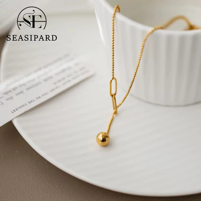 链子925银 SEASIPARD小金珠豆豆可调节项链