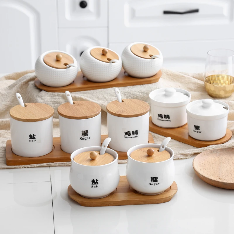 陶瓷调料盒套装玻璃调味罐子组合装厨房用品调味瓶辣椒糖盐佐料罐