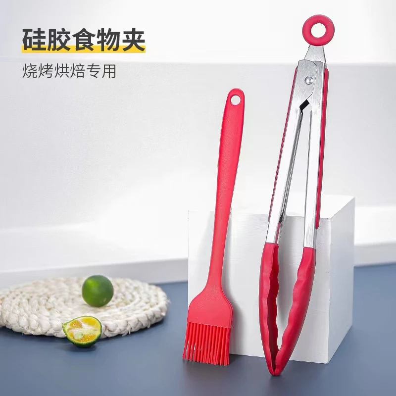 郭老怪【美食达人专属】耐高温硅胶夹子食物夹送硅胶烘培用具刷子
