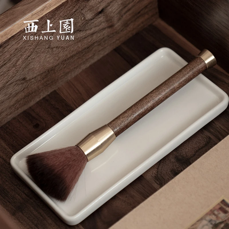 纯铜养壶笔茶刷不掉毛花梨木扫茶笔茶台扫水刷 功夫茶具茶道配件