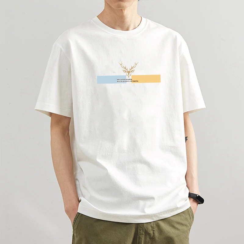 2022春夏季新款纯棉短袖T恤男圆领半袖青少年潮流时尚休闲打底衫