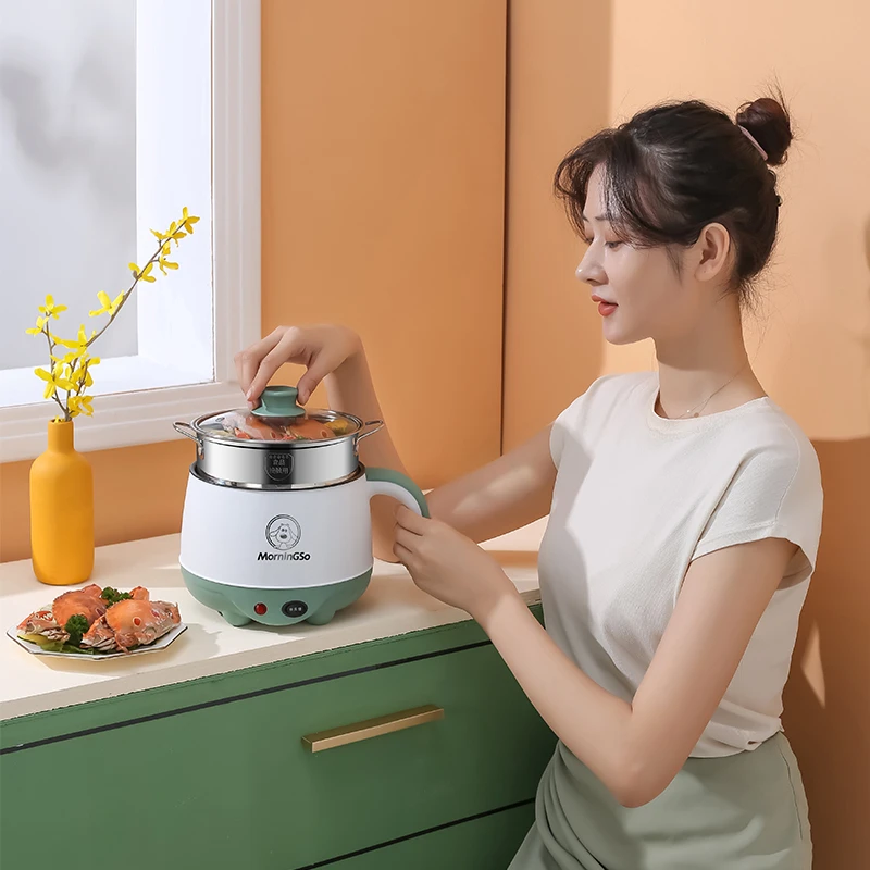 小功率家用电煮锅不锈钢电火锅电锅小型煮面电炖锅蒸煮学生宿舍