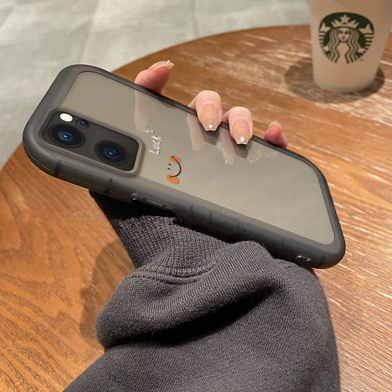 高级耐脏圆边简约潮opporeno7手机壳新款个性创意男女磨砂透明硅