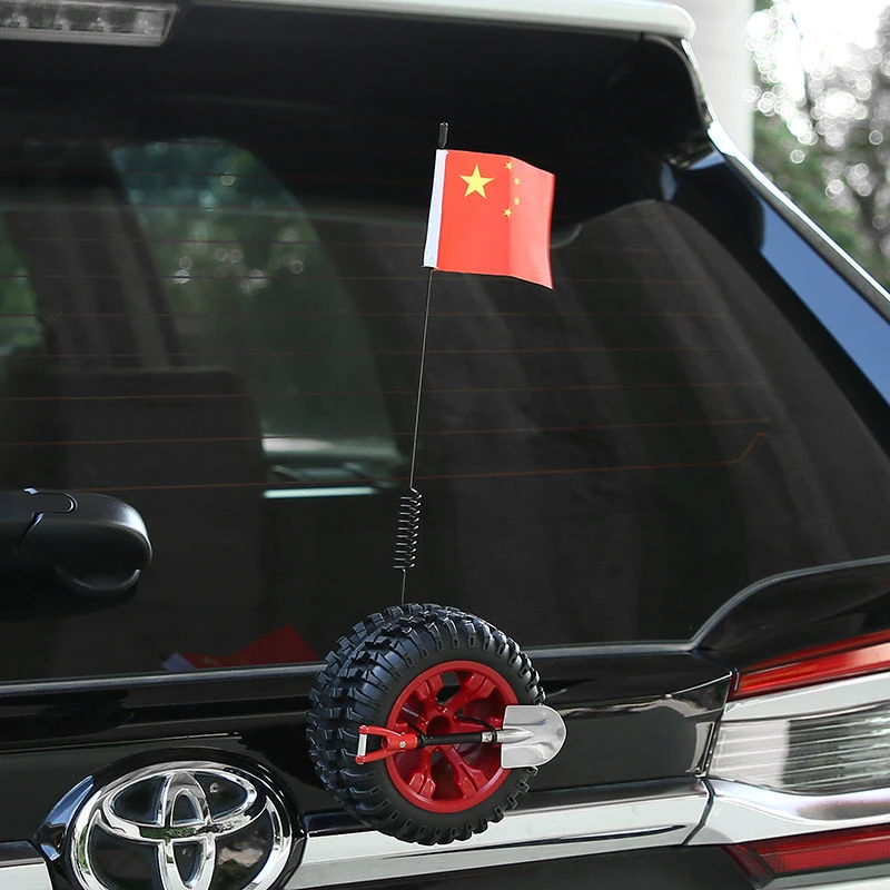 汽车装饰小备胎油箱盖后备箱迷你小轮胎越野天线个性车外创意装饰