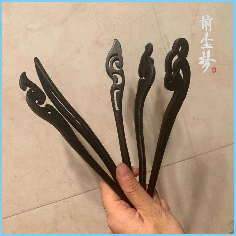 五只装前尘梦汉服配饰古风盘发木簪仿黑檀木古风盘发木簪