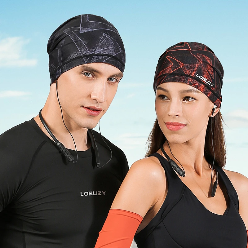 跑步帽子男冰丝头巾夏季透气吸汗薄款时尚包头帽无檐健身女堆堆帽