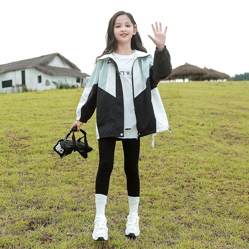 童装女童外套秋款2024新款洋气大童儿童秋装风衣秋季上衣21326