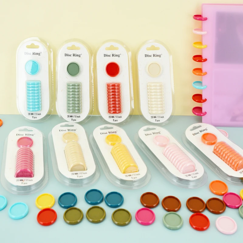 RINGNOTE活页本子追星卡册手账记事本彩色塑胶碟片蘑菇孔装订扣