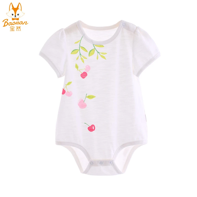 宝然 夏季薄款短袖三角包屁衣纯棉公主哈衣爬爬服宝宝衣服5568