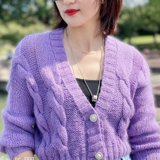 织麻花短开衫同款毛线一两（50克），玖球新时尚手工毛线编织手编