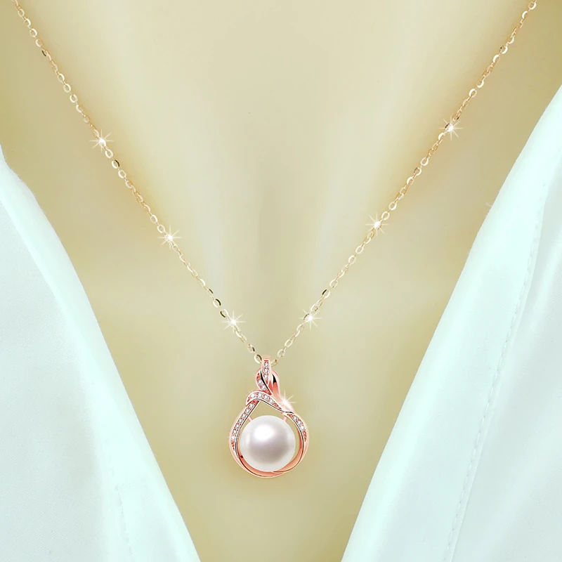 七凤阁坠链均925银贝珠（仿珍珠）纯银项链女款简约纯银珍珠吊坠