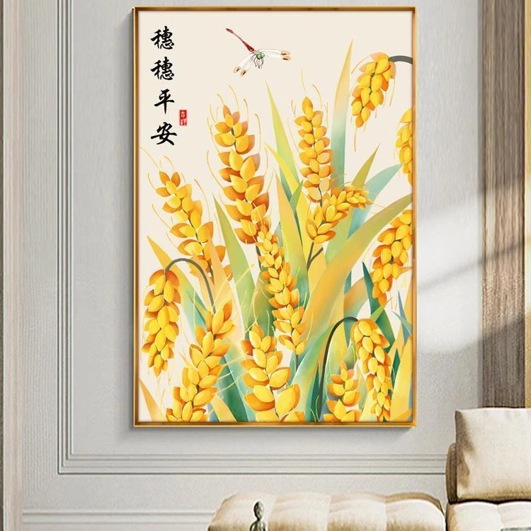 【炫彩金丝布】蒙娜丽莎十字绣 穗穗平安 简约唯美线绣客厅玄关