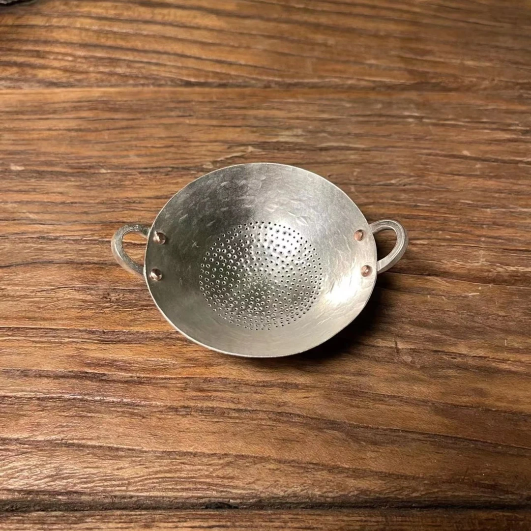 纯手工足银小锅子茶滤茶隔茶配件