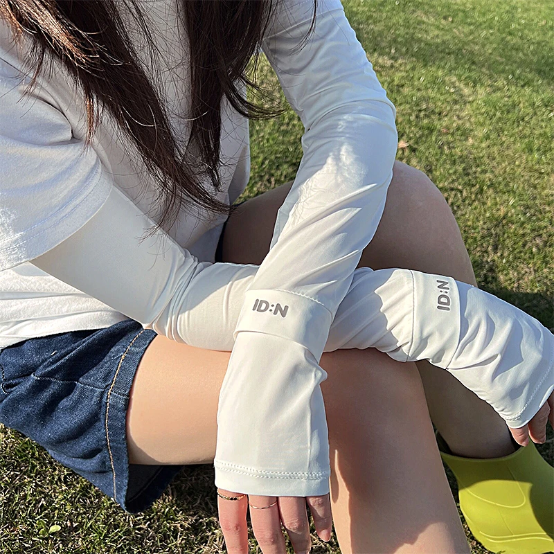 日系冰袖防晒女夏全包袖套护臂手臂袖开车骑行宽松袖套轻薄防滑男