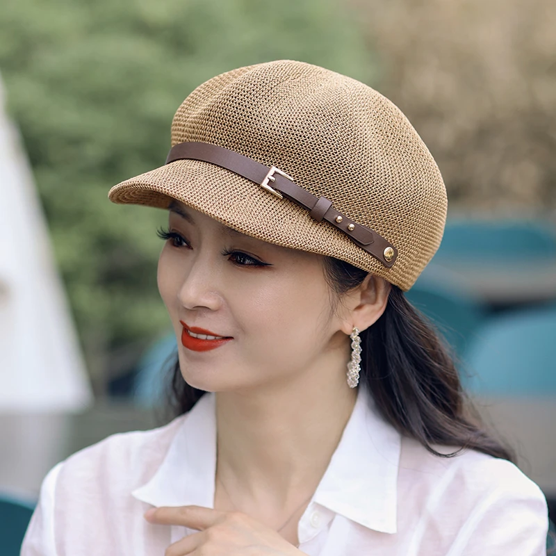 帽子女款春夏季防晒遮阳鸭舌太阳帽大头大脸女士时尚薄款八角帽女