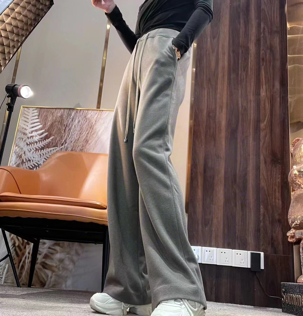 名港23051【相见恨晚进店必拍款】显瘦直筒宽松保暖休闲裤时尚百搭