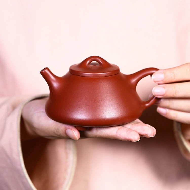 宜兴王国望紫砂壶大红袍子冶石瓢茶壶紫砂茶壶泡茶具石瓢壶小容量