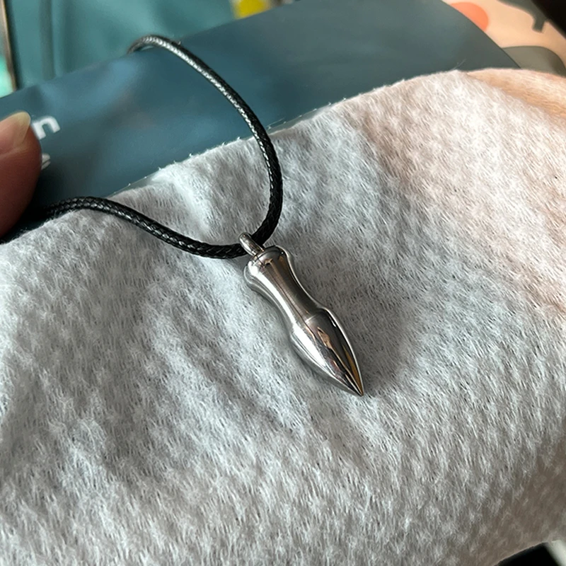 钛钢布艺吊坠 清然记时尚潮男配饰男生挂坠饰品锥子吊坠男士礼物