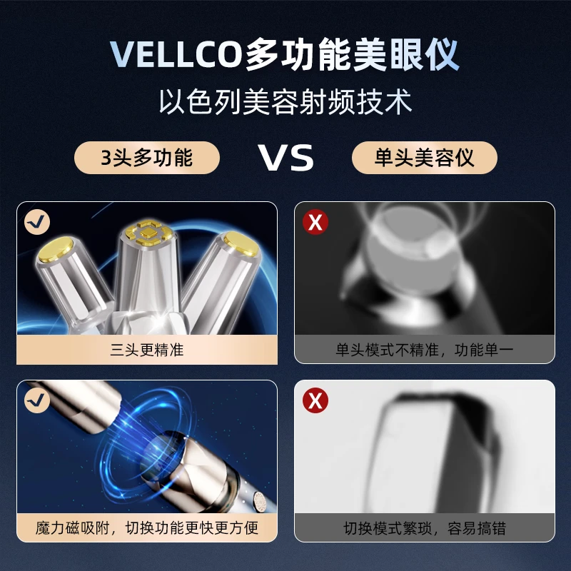 vellco眼部射频美容仪器家用微电流提拉紧致眼纹黑眼圈美眼仪