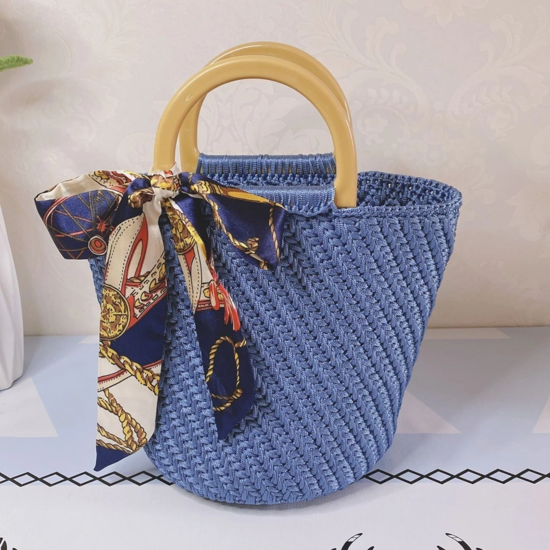 【非成品】手工钩织双面麦穗花包材料包diy手工工具教程线材材料