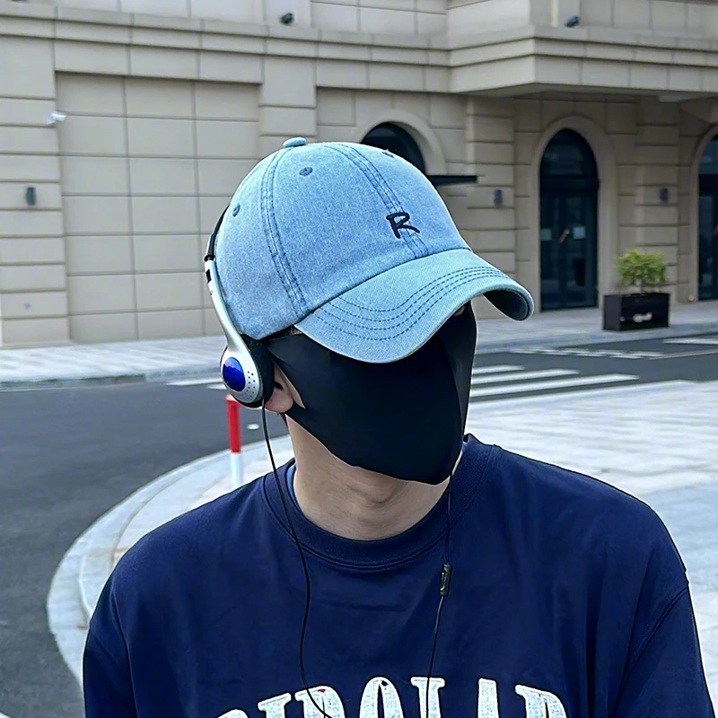 美式复古水洗做旧鸭舌帽女情侣字母百搭软顶韩版加深弯檐棒球帽男