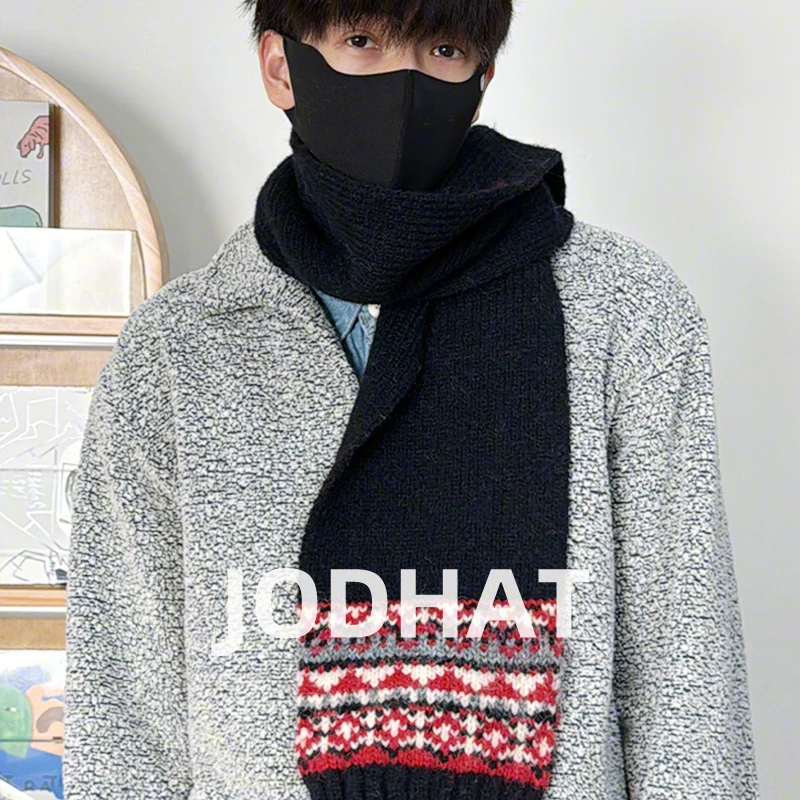 Jodhat简约懒人穿插小巾短巾韩费尔岛保暖高级围巾小围巾男女同款