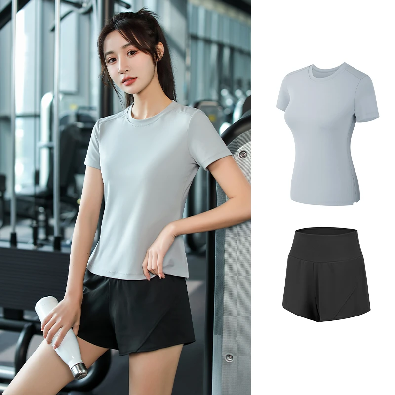 健身套装【短袖短裤】两件套瑜伽服女跑步速干衣气质网红运动服