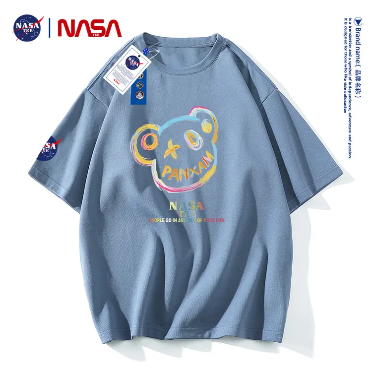 8830 NASA TEE 联名款2022新款纯棉T恤男女同款 新疆长绒棉