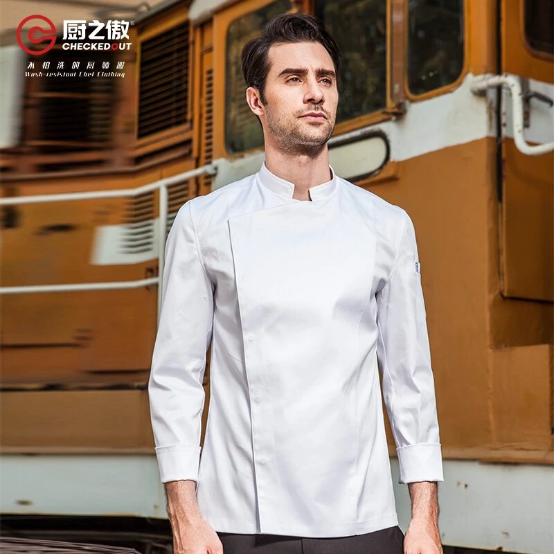 1109新款酒店餐饮厨师长高端大气三防科技后厨工作服定制LOGO