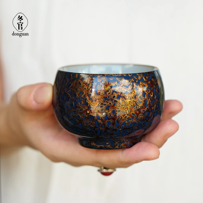 donguan/冬官《观》手拉胚汝窑匣钵柴烧大漆杯