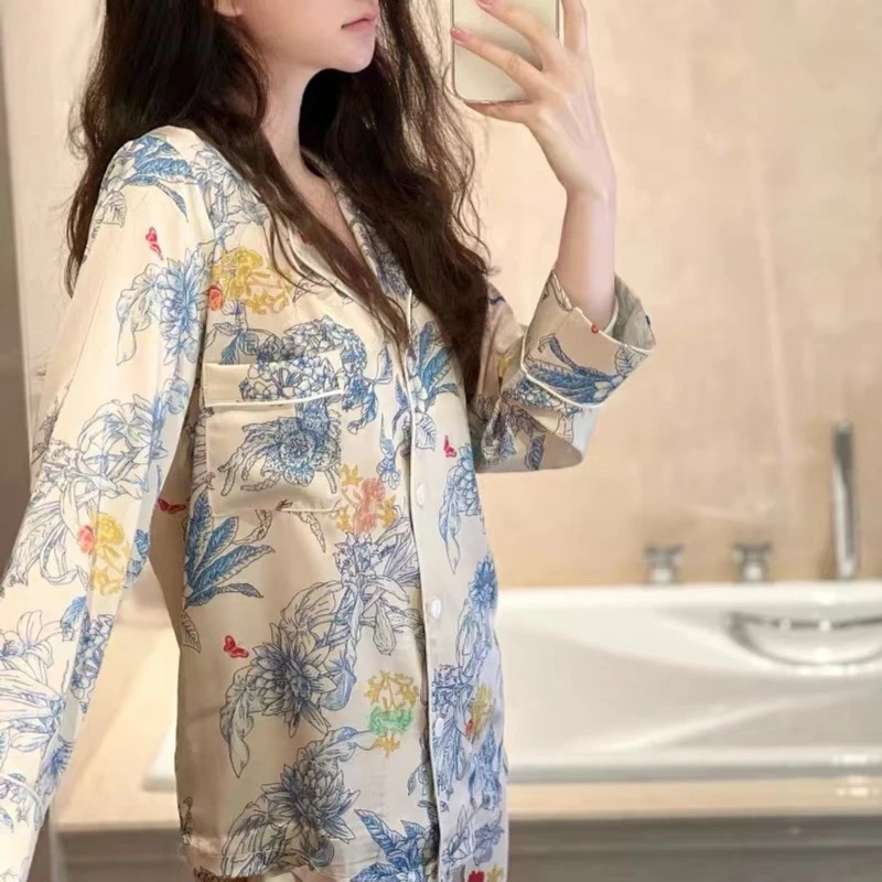 DM.Studio【莫奈花园】高定柔光丝家居服套装