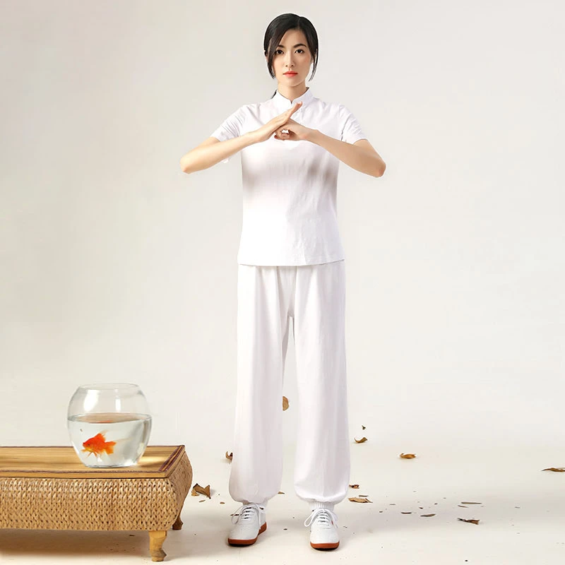 美愫太极服女装春夏宽松中国风飘逸高端练功套装长袖武术拳服禅修