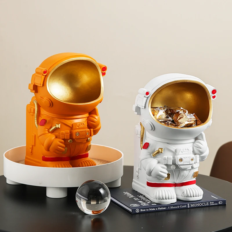 【敏】客厅玄关宇航员钥匙收纳餐桌办公室纸巾盒装饰品摆件树脂