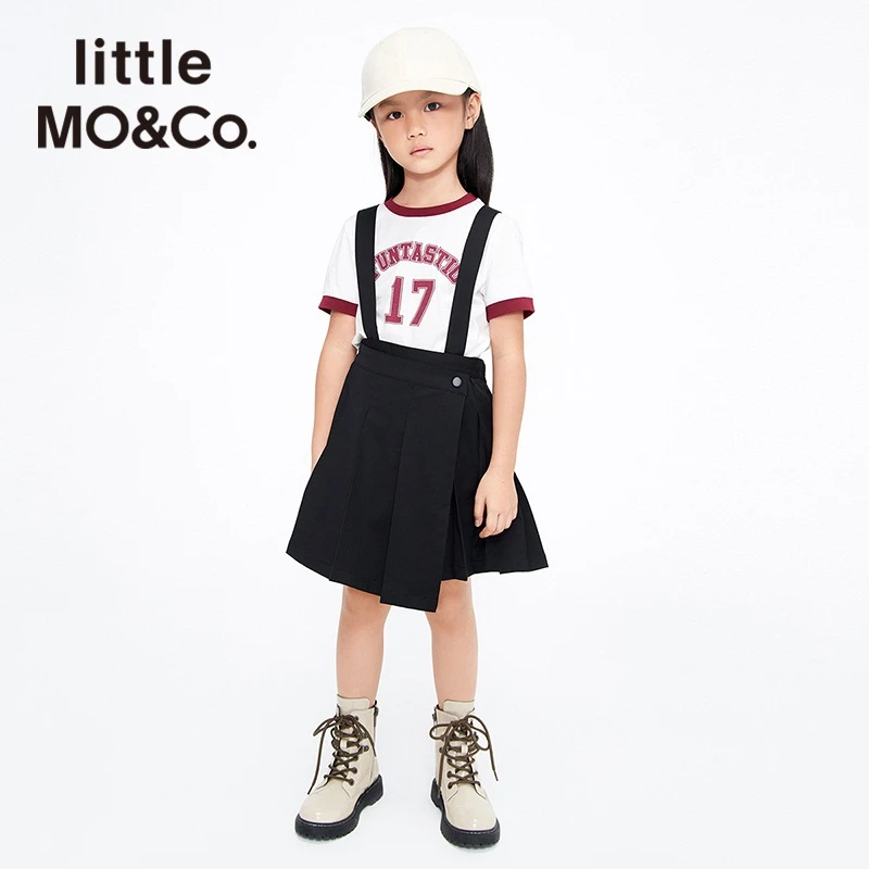 little moco童装夏季新款女童休闲短裤时尚背带裙裤#KBB2SOT056