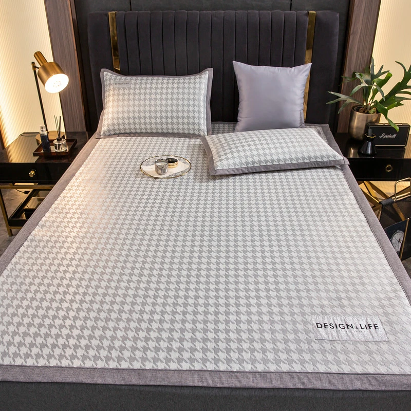 凉感冰丝凉席子可折叠席学生席透气蜂窝网床笠款冰丝凉席生产厂家