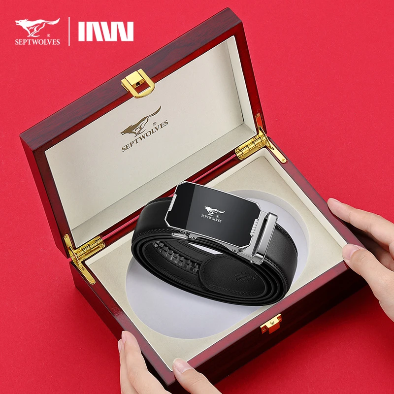 七匹狼皮带男士真皮百搭牛皮腰带生日礼物送爸爸男友高档礼盒裤带