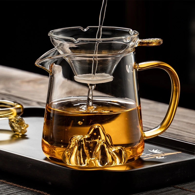 加厚玻璃观山公道杯水杯杯子茶杯公杯茶漏耐热茶海分茶器功夫茶具