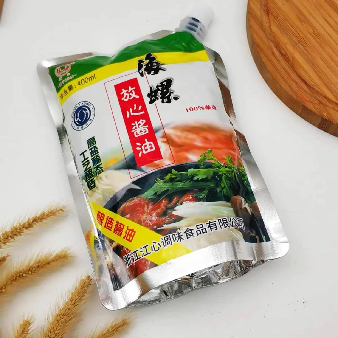 温州特产 （原海螺牌）江心牌放心酱油 带嘴制作酱油肉400ml*5袋