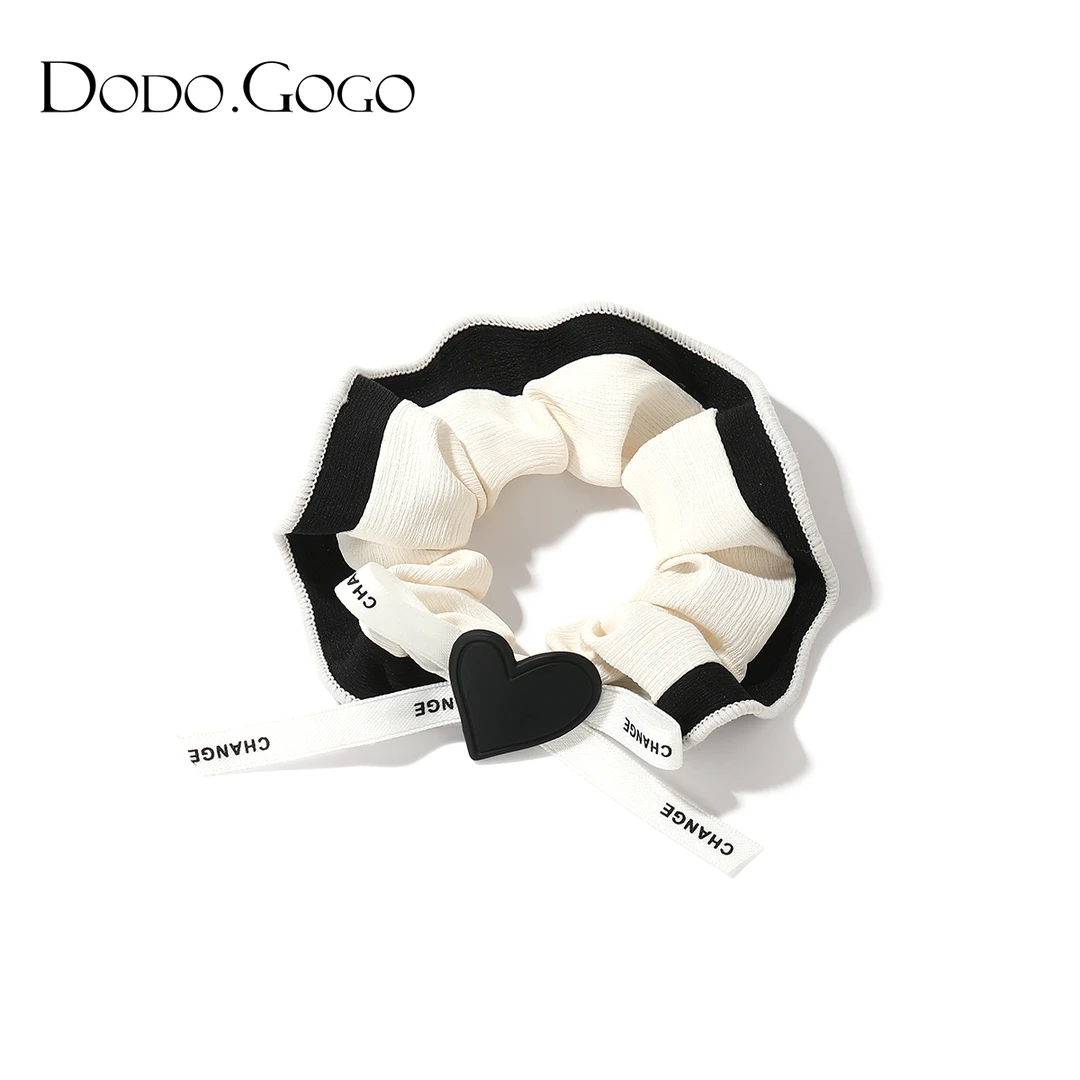 DODOGOGO 非金属布艺发饰 复古法式大肠发圈高级感蝴蝶结头绳