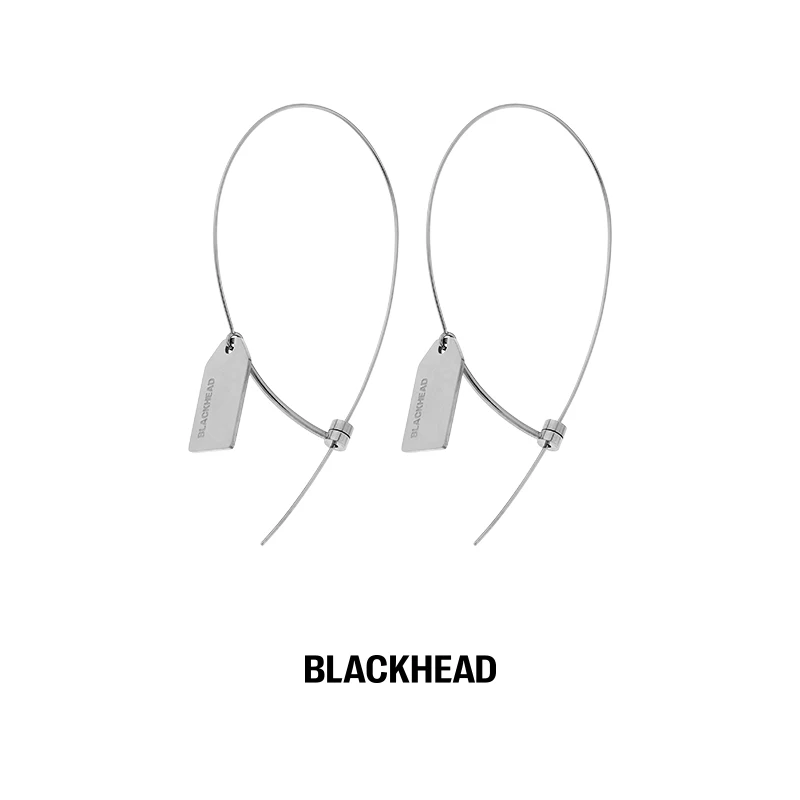 BLACK HEAD/黑头 钛钢耳饰 素款标签素款设计师耳环