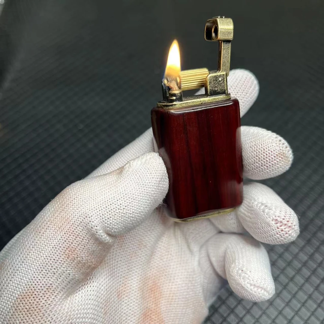 豫邦滑轮打火机搭配实木外壳