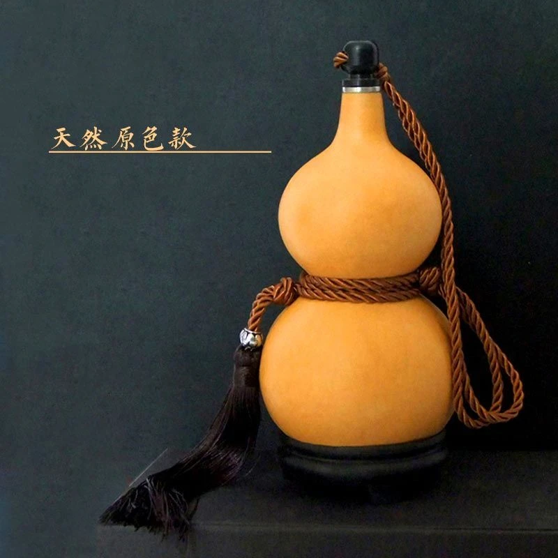 天然野生工艺酒葫芦挂件摆件随身三遍蜂蜡防渗李白醉酒仿古观赏