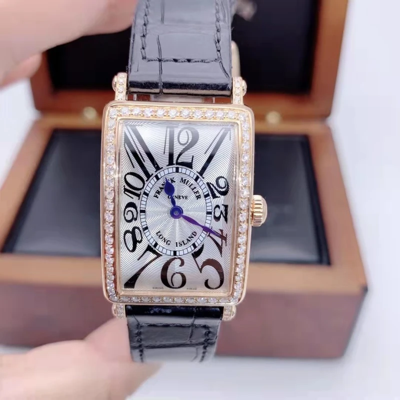95新 Franck Muller/法兰克穆勒 长岛40*23mm18k玫瑰金后镶钻手表